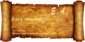 Egri Adeodát névjegykártya